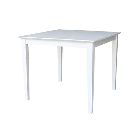 International Concepts Square Solid Wood Top Table, Dining Height, White, 36 W, 36 L, 30 in H, Wood, White K08-3636-30S